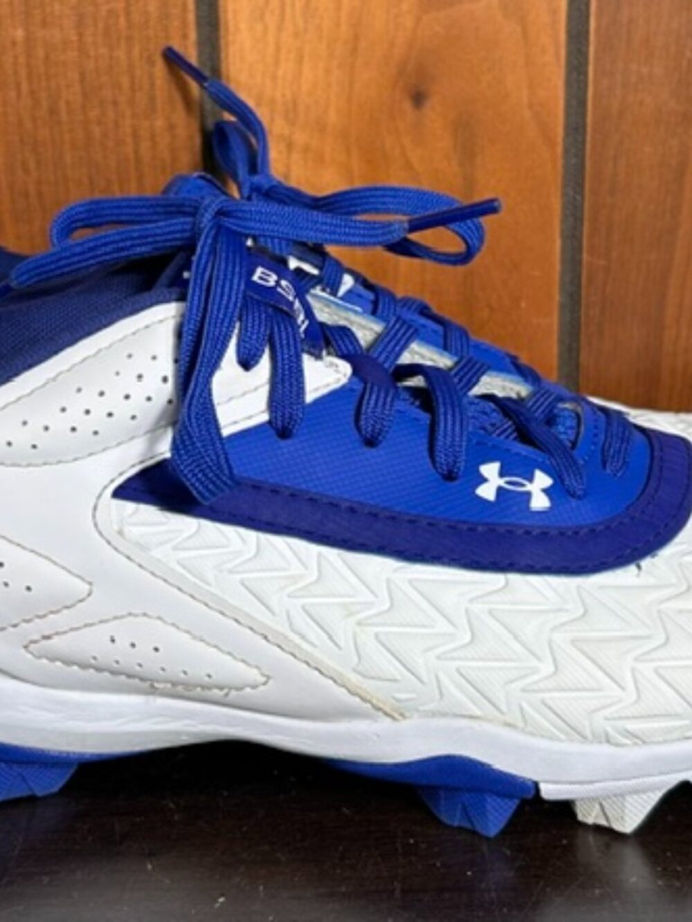 Under Armour Leadoff Low RM 3.0 Youth Baseball Cleats Blue White Sz 5.5Y